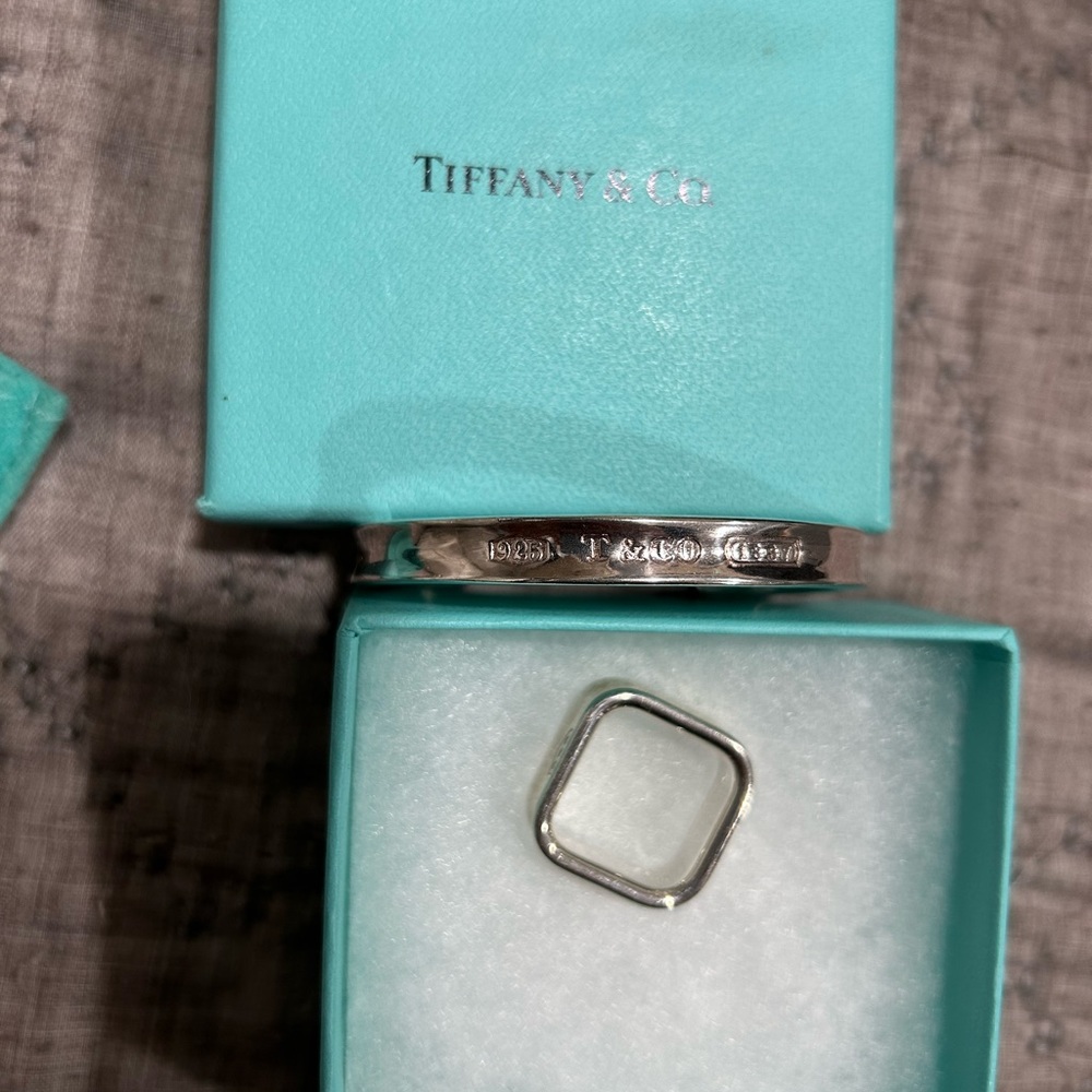 Tiffany Sliver Bracelet And Square Ring - image 2